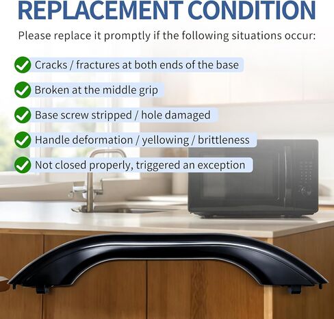 مقبض باب فرن الميكروويف WB15X10022 متوافق مع بدائل GE HotPoint WB15X10083 245428 AP2021173 EAP232102 5304408525 in Kuwait