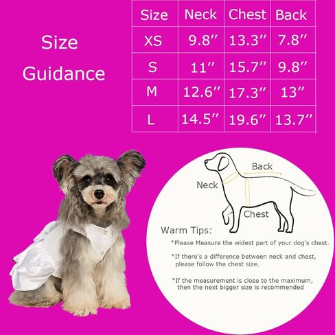 Dog Dress Pet Wedding Dress Princess Puppy Birthday Party Outfit Formal Apparel Girl for Small Medium Dogs Cats (White, Small) in Saudi Arabia
