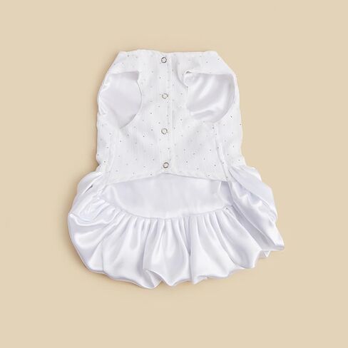 Dog Dress Pet Wedding Dress Princess Puppy Birthday Party Outfit Formal Apparel Girl for Small Medium Dogs Cats (White, Small) in Saudi Arabia