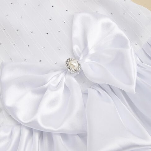 Dog Dress Pet Wedding Dress Princess Puppy Birthday Party Outfit Formal Apparel Girl for Small Medium Dogs Cats (White, Small) in Saudi Arabia