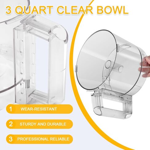 112203 Food Processor 3 Quart Clear Bowl Fit for Robot Coupe R2, Fits R2B series #1-4 and R2N series #1-3 in Kuwait