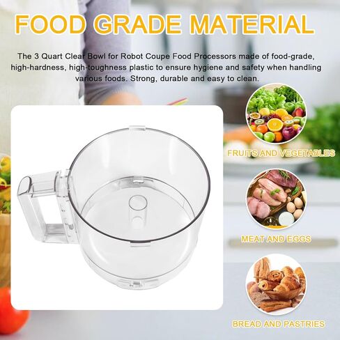 112203 Food Processor 3 Quart Clear Bowl Fit for Robot Coupe R2, Fits R2B series #1-4 and R2N series #1-3 in Kuwait