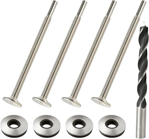طقم براغي تثبيت بالميكروويف، مسمار تثبيت 1/4-28 × 4 مع غسالات وريشة مثقاب، متوافق مع الموديلات التي تستخدم WB01X10180، DE60-20066A، 5304456138 والمزيد in Kuwait