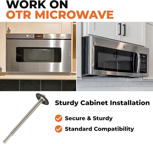 طقم براغي تثبيت بالميكروويف، مسمار تثبيت 1/4-28 × 4 مع غسالات وريشة مثقاب، متوافق مع الموديلات التي تستخدم WB01X10180، DE60-20066A، 5304456138 والمزيد in Kuwait