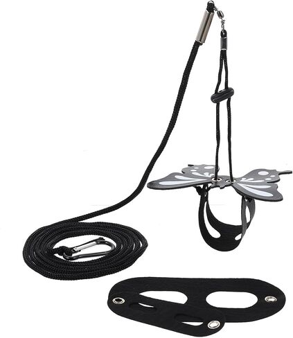 Cabilock Lizard Harness Leash with Adjustable Wing-Shaped Design, Wear-Resistant Reptile Traction Rope for Outdoor Walking, Black Harness for Bearded Dragons and Geckos in Kuwait