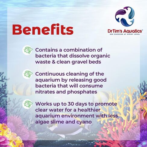 جل إطلاق الوقت الآمن من DrTim's Aquatics Reef - حل إدارة النفايات الجل لخزان الأسماك الطبيعي وحوض السمك لإذابة وتنظيف الحمأة والنفايات العضوية - يعالج 50 جالونًا in Kuwait
