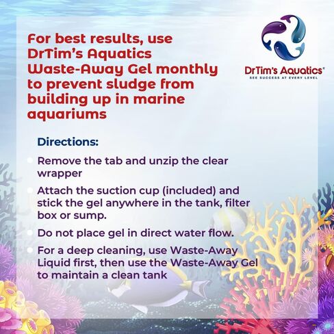جل إطلاق الوقت الآمن من DrTim's Aquatics Reef - حل إدارة النفايات الجل لخزان الأسماك الطبيعي وحوض السمك لإذابة وتنظيف الحمأة والنفايات العضوية - يعالج 50 جالونًا in Kuwait