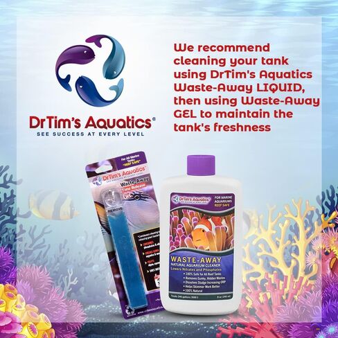 جل إطلاق الوقت الآمن من DrTim's Aquatics Reef - حل إدارة النفايات الجل لخزان الأسماك الطبيعي وحوض السمك لإذابة وتنظيف الحمأة والنفايات العضوية - يعالج 50 جالونًا in Kuwait