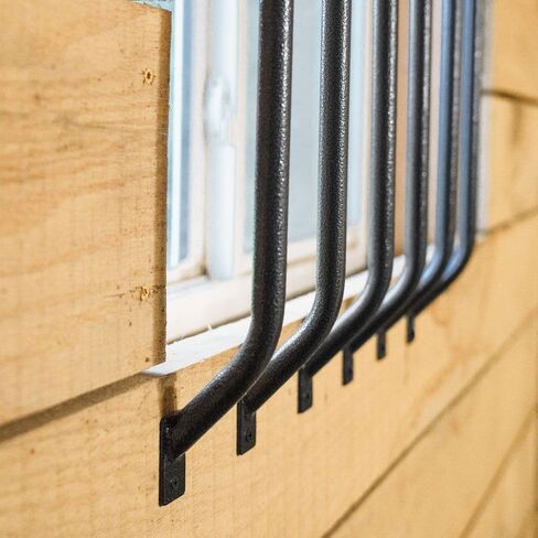 قضبان شواء EASY-UP Schneiders مقاس 38 بوصة L لنافذة 3'x3' - مجموعة من 6 | سلامة كشك الخيول الثقيلة | تباعد قابل للتعديل | فولاذ مقاوم للصدأ in Kuwait
