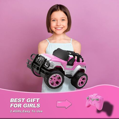 Carox Remote Control car for Kids with Spray Mist,1:16 Scale RC Car with Engine Sound and LED Lights, 2.4Ghz Off Road RC Monster Trucks -Christmas, Birthday for Kids (Blue) in Saudi Arabia