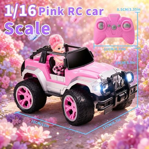 Carox Remote Control car for Kids with Spray Mist,1:16 Scale RC Car with Engine Sound and LED Lights, 2.4Ghz Off Road RC Monster Trucks -Christmas, Birthday for Kids (Blue) in Saudi Arabia