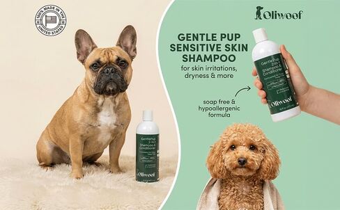 شامبو وبلسم GentlePup Tearless 2 في 1 للكلاب - عديم الرائحة، لا يسبب الحساسية، خالٍ من الصابون ودرجة الحموضة متوازنة للجراء ذات البشرة الحساسة والكلاب البالغة in Kuwait