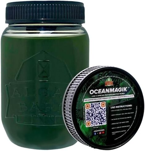 العوالق النباتية الحية من OceanMagik - تيترا × نانو × إيزو × ثال طعام نباتي للشعاب المرجانية ومجدافيات الأرجل (16 أونصة) in Kuwait