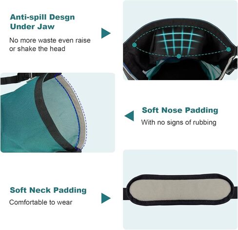 Horse Feed Bag for Grain, Breathable Muzzle Feed Bags for Horses, Universal Mesh Feedbag for Feeding Grain, Anti-Spill Design Feeder, Durable Nose Bag with Solid Bottom (Turquoise) in Kuwait