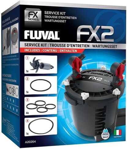Fluval FX2 Service Kit – Replacement Parts for FX2 Canister Filter – Includes Magnetic Impeller Assembly, Motor Seal Ring, Lid O-Ring & 4 Click Fit O-Rings – Genuine Fluval Maintenance Set in Kuwait
