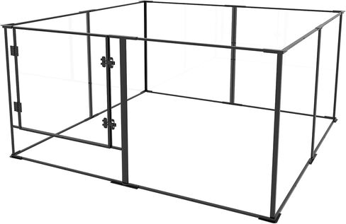 Acrylic Dog playpen Indoor: Clear Puppy Pen for Small Medium Dogs Cats with Metal Frame - 8panels 24inch Tall Transparent pet Fence with Door for Rabbits Guinea Pig in Saudi Arabia