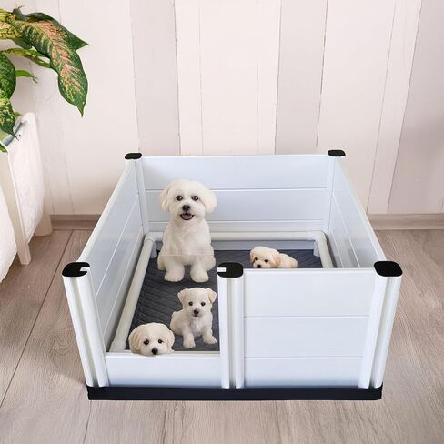 Whelping Box for Dogs & Puppies – Premium 36" Modular Design with Easy-Open Door, Pig Rails, Oxford Floor Liner & Washable Pee Pad – Indoor/Outdoor, Easy-Clean & Durable in Kuwait