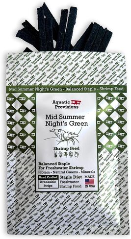 تغذية الروبيان الأخضر في منتصف ليلة الصيف من Aquatic Provisions، طعام الروبيان الأساسي للنيوكاريدينا والكاريدينا مع سبيرولينا وعشب البحر، 0.35 أونصة (10 جم) in Kuwait