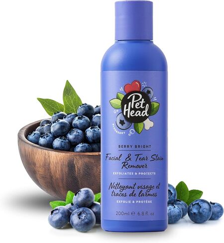 Pet Head Berry Bright Whitening & Colour Enhancing Dog Shampoo | Blueberry Scent | for Brightening White and Light Dog Coats | Neutralizes Yellow and Brassy Tones | Suitable for Puppies | 16 fl. oz. in Kuwait