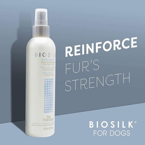 BioSilk for Dogs Silk Therapy Deep Moisture Waterless Shampoo Spray, No Rinse Between-Bath Dog Grooming Spray, Sulfate and Paraben Free, pH Balanced, Made in USA, 8 Fl Oz - 2 Pack in Saudi Arabia
