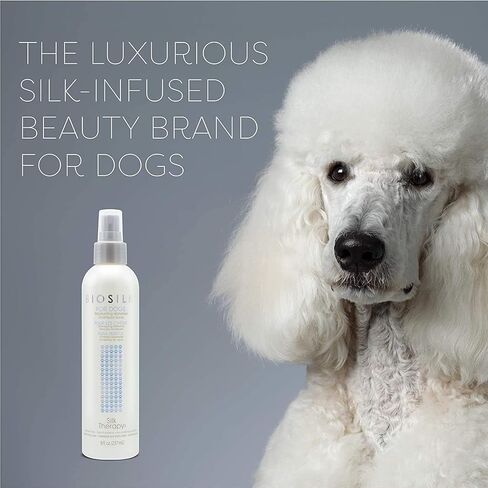 BioSilk for Dogs Silk Therapy Deep Moisture Waterless Shampoo Spray, No Rinse Between-Bath Dog Grooming Spray, Sulfate and Paraben Free, pH Balanced, Made in USA, 8 Fl Oz - 2 Pack in Saudi Arabia