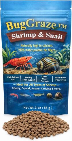 BugGraze BSFL Pellets for Snails & Shrimp – High Protein Supplement Food – Sinking Insect-Based Pellets for Growth & Energy – Aquarium Treat for Mystery, Nerite & Shrimp – 3 oz in Kuwait