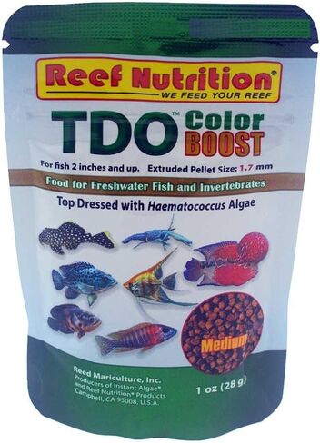 Reef Nutrition TDO Chroma Color Boost 1 Oz Freshwater Fish and Invertebrate 1.7mm Pellet Aquarium Fish Food (Medium Pellet 1.7mm for 2" + Fish) in Kuwait