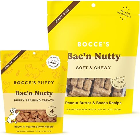 Bocce's Bakery PB Banana Chip + Berry Smoothie Dog Treat Bundle – Natural, Wheat-Free Soft & Chewy Cookies Made with Real Ingredients and Baked in The USA – 2 Pack Bundle in Saudi Arabia