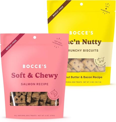 Bocce's Bakery PB Banana Chip + Berry Smoothie Dog Treat Bundle – Natural, Wheat-Free Soft & Chewy Cookies Made with Real Ingredients and Baked in The USA – 2 Pack Bundle in Saudi Arabia