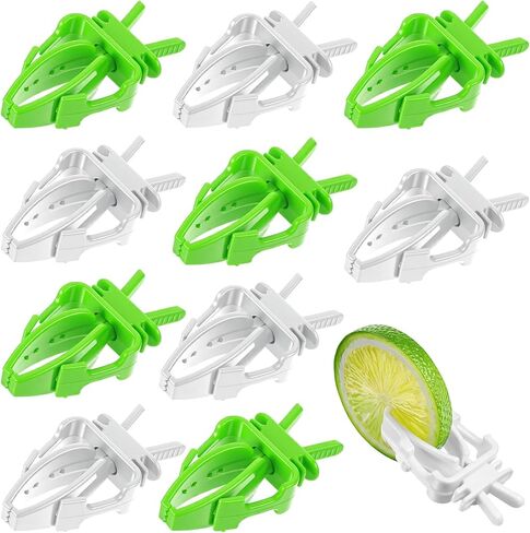 10PCS Bird Cage Food Holder, Plastic Parrot Fruit Vegetable Clips, Millet Holder for Bird Cage Parrot Food Feeder Clip for Budgie Parakeet Cockatoo Macaw Cockatiel Conure-White and Green in Kuwait