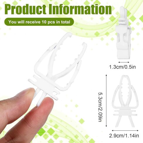 10PCS Bird Cage Food Holder, Plastic Parrot Fruit Vegetable Clips, Millet Holder for Bird Cage Parrot Food Feeder Clip for Budgie Parakeet Cockatoo Macaw Cockatiel Conure-White and Green in Kuwait