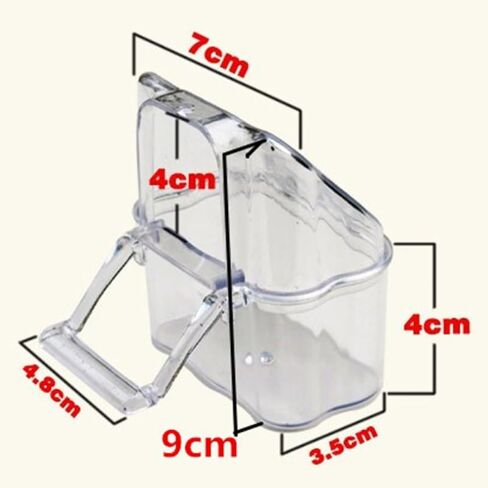 Cabilock 10Pcs Splash-Proof Bird Feeder for Cage Parrot Feeding Box Transparent Bird Food Bowls Easy Install Hanging Feeding Cups in Kuwait