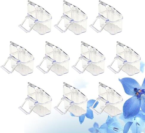 Cabilock 10Pcs Splash-Proof Bird Feeder for Cage Parrot Feeding Box Transparent Bird Food Bowls Easy Install Hanging Feeding Cups in Kuwait