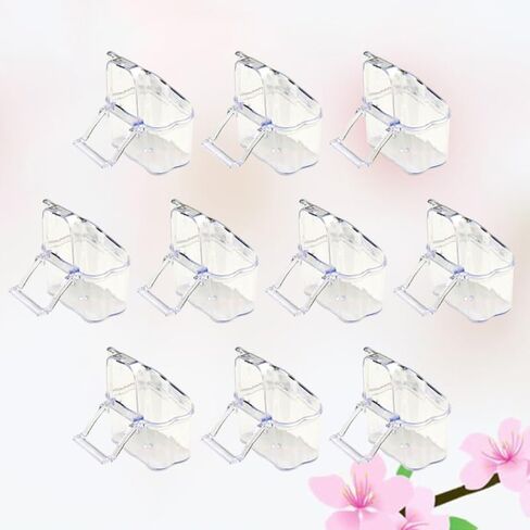 Cabilock 10Pcs Splash-Proof Bird Feeder for Cage Parrot Feeding Box Transparent Bird Food Bowls Easy Install Hanging Feeding Cups in Kuwait