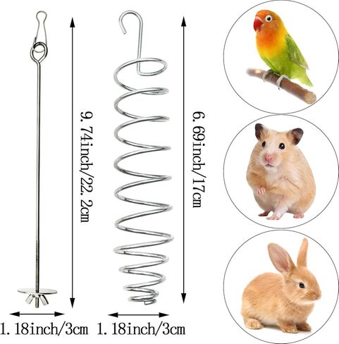 3PCS Rat Enrichment Toys Stainless Steel Bird Food Holder Rat Parrot Foraging Toy Fancy Mice Cage Accessories Puzzle Toy Slow Feeder in Kuwait