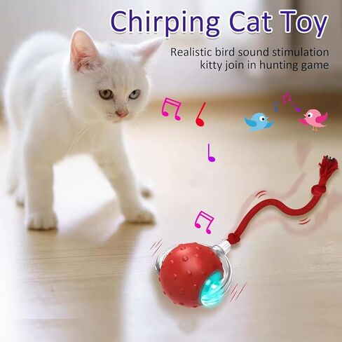 Smart Interactive Cat Ball Toy – Rechargeable Rolling Toy with Lights & Motion Sensor, 3 Play Modes for Indoor Cats, Self-Moving & Durable Fun in Saudi Arabia
