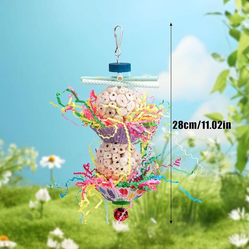 Conure Toys, Bird Hanging Foraging Shredder Toys, Soft Beak Chew Shred Forage Toys Bird Cage Accessories for Parrots,Cockatiel,Conure,Love Birds,Parakeets,Budgie and Other Small Birds in Kuwait