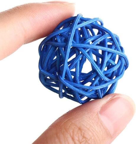 10 Pcs Colorful Rattan Parrot Toy, Bird Training and Interactive Ball Toy in Kuwait