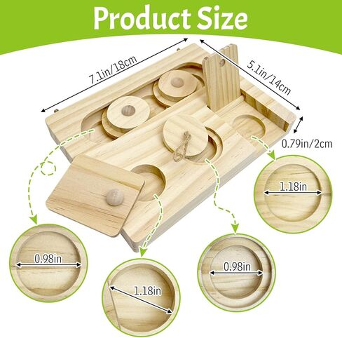 Hamiledyi Bird Foraging Toys Interactive Wooden Parrot Puzzle Toys Hanging Enrichment Toys Bird Slow Feeder Cage Accessories for Parakeet Cockatiel Lovebird Conure Finche in Kuwait