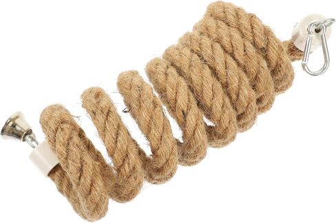 LIOOBO 2M Bird Parrot Climbing Rope Perch Bungee Toy Flexible Cotton Rope Swing for Parakeet Cockatiel Conure African Grey Macaw Cage Accessories Spiral Hanging Stand in Kuwait
