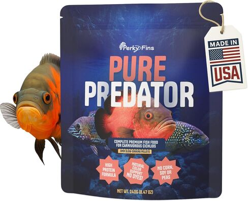 Pure Predator Cichlid Pellets | High Protein Cichlid Fish Food | Sinking Fish Food Pellets for Freshwater & Tropical Fish | Oscar & Large Cichlid Food | Aquarium Fish Food 3.5oz in Kuwait