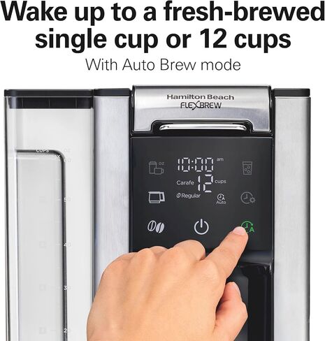 Hamilton Beach FlexBrew Advanced 5-in-1 Programmable 12 Cup Drip and Single Serve Hot & Iced Coffee Maker with Movable 60 oz. Water Reservoir, Fast Brewing, Black R49965 (Renewed) in Kuwait