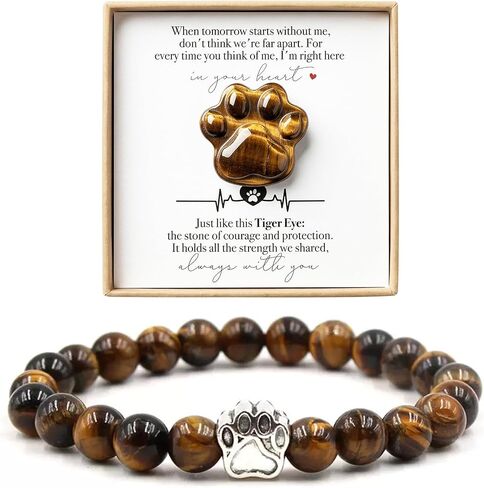 LINGYUAN Synthetic Opal Pet Memorial Gift, Paw Print Keepsake Stone in Gift Box for Loss of Dog or Cat, Sympathy Memorial Keepsake in Kuwait