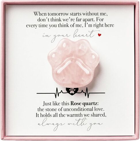 LINGYUAN Synthetic Opal Pet Memorial Gift, Paw Print Keepsake Stone in Gift Box for Loss of Dog or Cat, Sympathy Memorial Keepsake in Saudi Arabia
