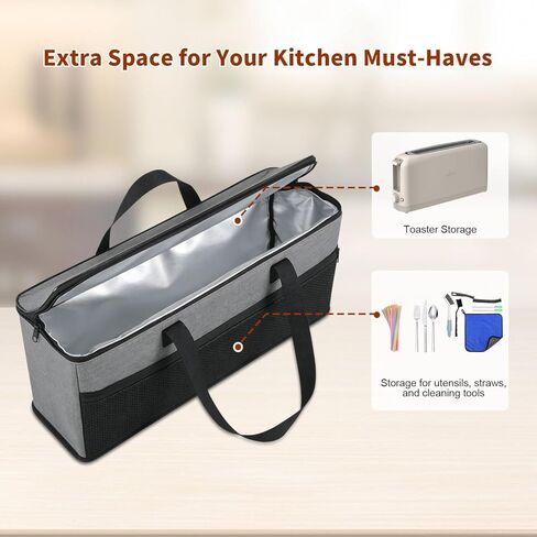 Carrying Bag for Bella 2 Slice Slim Toaster, Portable Outdoor Travel Carrier Bag Case for Bella, 2 Slice Slim Toaster Bag with Aluminum Foil Lining, Waterproof & Heat-Resistant in Kuwait