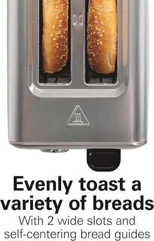 محمصة هاميلتون بيتش الأنيقة المصنوعة من الفولاذ المقاوم للصدأ شريحتين، تقنية Sure-Toast One-Slice، R22721 (متجددة) in Kuwait