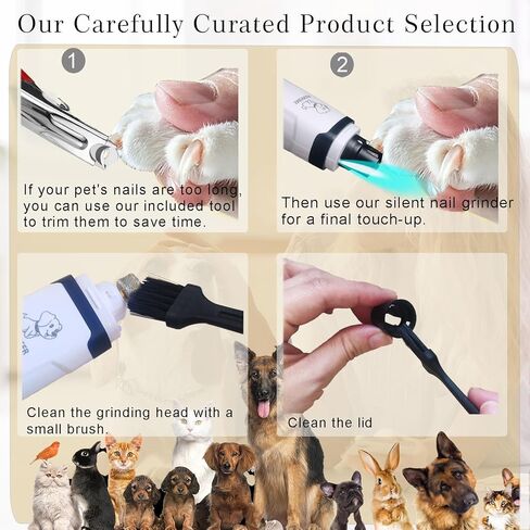 OUTMX 2026 Upgrade Dog Nail Clippers, Groom Silent Pro Nail Grinder Set, Dog and Cat Nail Clipper, Dog Nail Trimmers for Small and Medium-Sized Pets of Different Sizes in Kuwait