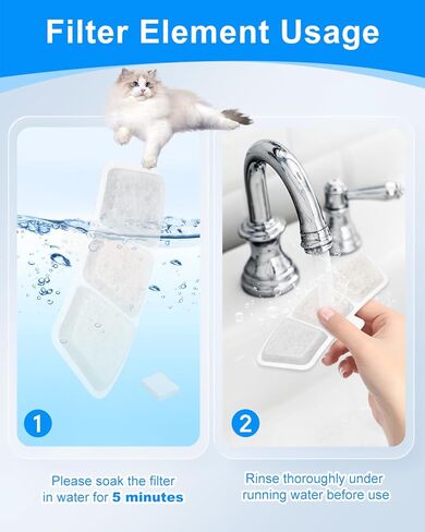 8+8 Pack Cat Fountain Filter Replacement Fit for oneisall PW03 & PW04 3.5L/118oz Pet Fountains, Fit for oneisall Cat Water Fountain Stainless Steel, Keeping Pet Water Clean, 8 Filters+8 Sponge in Kuwait