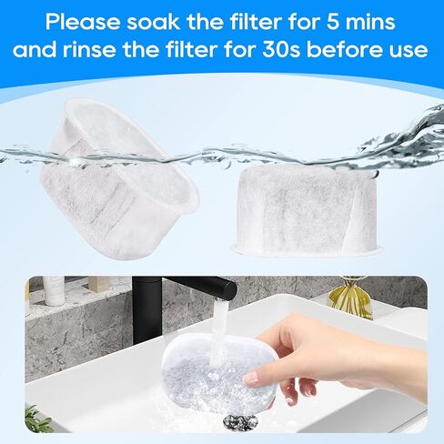 10 قطع من فلتر نافورة المياه للقطط مناسب لنوافير المياه W300&W300B&W500 67oz/2L & 71oz/2.1L & 118oz/3.5L نافورة الحيوانات الأليفة الأوتوماتيكية in Kuwait