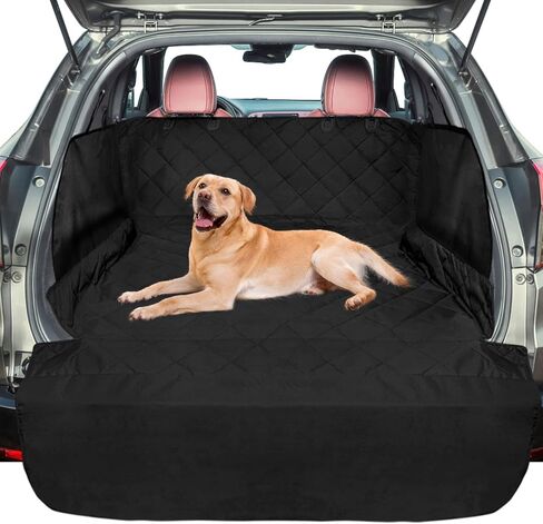 F-color SUV Cargo Liner للكلاب - بطانة شحن الحيوانات الأليفة مقاومة للماء مع أغطية جانبية، غطاء مريح لحمولة الكلاب مع غطاء ممتص للصدمات، مقاوم للخدش وغير قابل للانزلاق، كبير الحجم لسيارات الدفع الرباعي كاملة الحجم، 55 × 93 بوصة، أسود in Kuwait